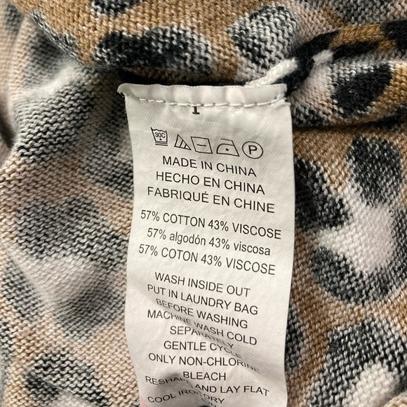 Michael Michael Khors Leopard Print Vneck Sweater Small - Picture 5 of 6
